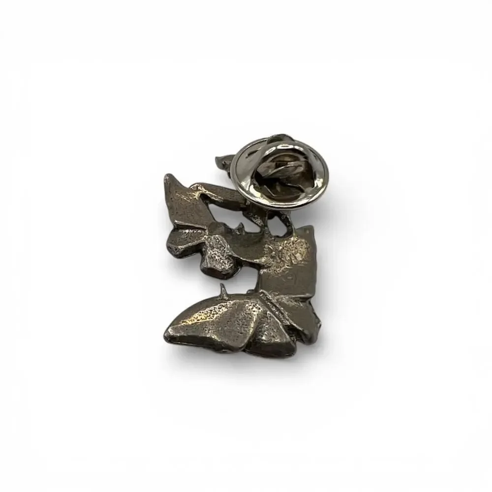Vintage Pewter Four Butterfly Cluster Lapel Pin